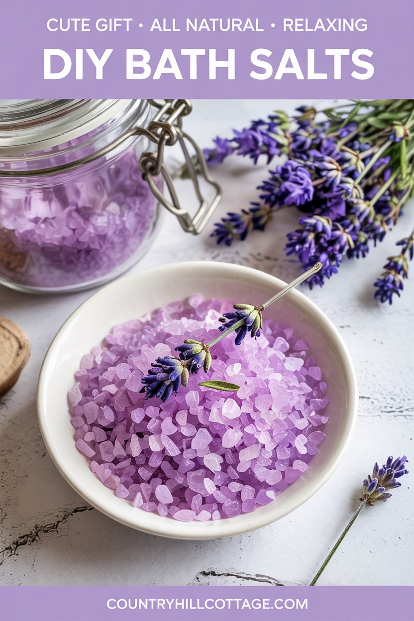 DIY Lavender Bath Salts Recipe with Essential Oils & Florals