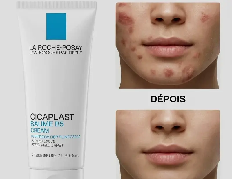 Cicaplast Baume B5 before and after – my acne redness around nose and lips is gone