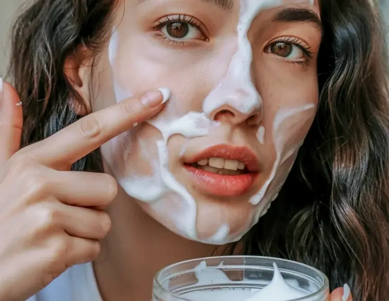 Applying Korean Foam Cleanser for Glass Skin - Super Quick Routine 💫