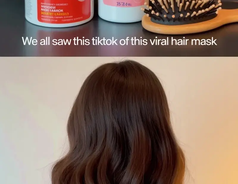 Viral TikTok Hair Mask Routine for Glossy Waves | Baby Oil + Hair Brush