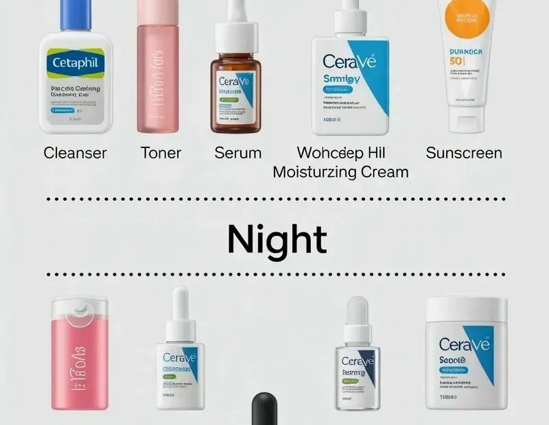 Skincare Order for Morning and Night on a Budget (Cetaphil & CeraVe)
