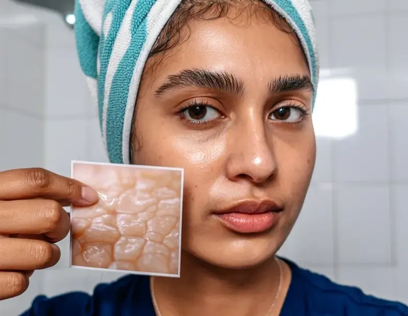 Nighttime Skincare Routine for Large Pores - She Shows Real Skin Texture Up Close