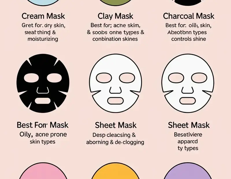 Types of Face Masks Infographic – Quick Guide to 8 Korean Skincare Masks